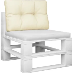 vidaXL Palldyna gräddvit 50x40x12 cm tyg