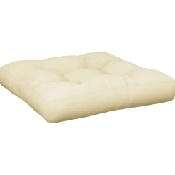 vidaXL Palldyna gräddvit 58x58x10 cm tyg