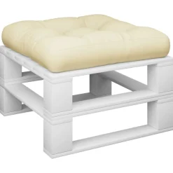 vidaXL Palldyna gräddvit 58x58x10 cm tyg