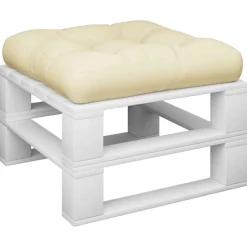 Best vidaXL Palldyna gräddvit 50x50x12 cm tyg Kräm