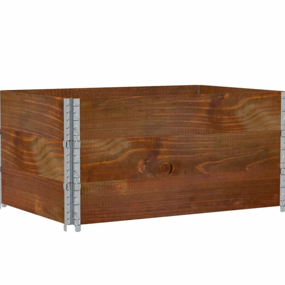 Sale vidaXL Pallkragar 3 st brun 120x80 cm massivt furu Mörkbrun