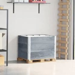 Best vidaXL Pallkragar 3 st 80x60 cm massivt furu Grå