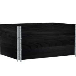 Outlet vidaXL Pallkragar 3 st 120x80 cm massivt furu Svart