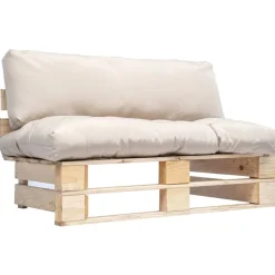 vidaXL Pallsoffa med dynor sandfärgad massiv furu