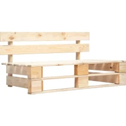 vidaXL Pallsoffa med dynor sandfärgad massiv furu