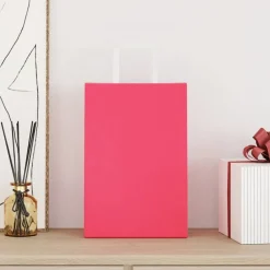 vidaXL Papperspåsar 50 st med handtag 21x11x31 cm Rosa