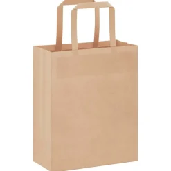 vidaXL Papperspåsar 50 st med handtag brun 18x8x22 cm