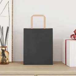 Sale vidaXL Papperspåsar 250 st med handtag 18x8x22 cm Svart