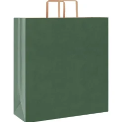 Discount vidaXL Papperspåsar 250 st med handtag 45x17x48 cm Grön