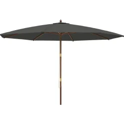 vidaXL Parasoll med trästång 400x273 cm antracit