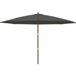 vidaXL Parasoll med trästång 400x273 cm antracit