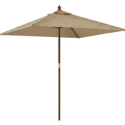 Online vidaXL Parasoll med trästång 198x198x231 cm mullvadsbrun Taupe