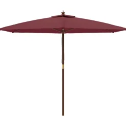 Online vidaXL Parasoll med trästång 299x240 cm vin Röd