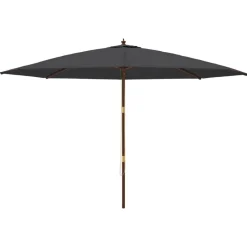 Online vidaXL Parasoll med trästång 400x273 cm Svart
