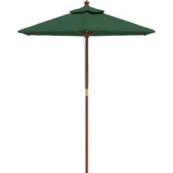 Hot vidaXL Parasoll med trästång 196x231 cm Grön