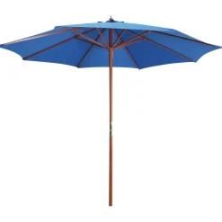 Clearance vidaXL Parasoll med trästolpe 300x258 cm Blå