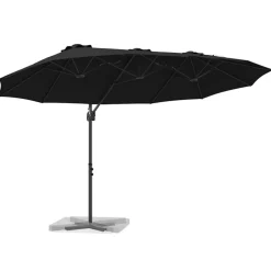 Outlet vidaXL Parasoll 372 x 198 x 243 cm Polyester och aluminium Svart