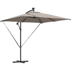 Online vidaXL Parasoll 249 x 249 x 250 cm Polyester och aluminium Taupe