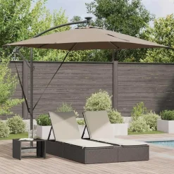 Online vidaXL Parasoll 249 x 249 x 250 cm Polyester och aluminium Taupe