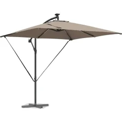 Online vidaXL Parasoll 249 x 249 x 250 cm Polyester och aluminium Taupe