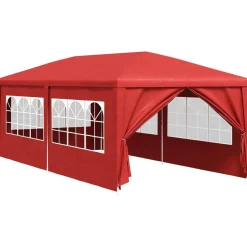 Sale vidaXL Partytält 600 x 300 x 255 cm PE och stål Röd