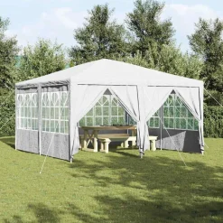 vidaXL Partytält 400 x 400 x 266 cm polyeten Vit