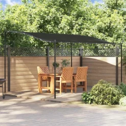 vidaXL Paviljong antracit 4x3 m 180 g/m² tyg och stål