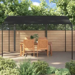 vidaXL Paviljong antracit 4x3 m 180 g/m² tyg och stål
