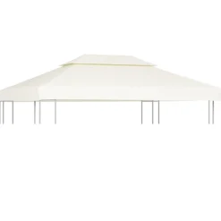 vidaXL Paviljongtak 310 g/m² 3 x 4 m gräddvit