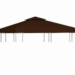 Best vidaXL Paviljongtak med ventilering 310 g/m² 3x3 m Brun