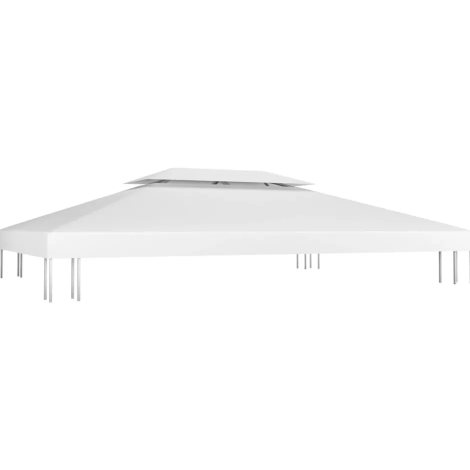 Discount vidaXL Paviljongtak med ventilering 310 g/m² 4x3 m Vit