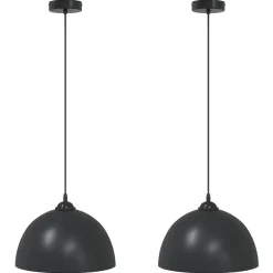 Hot vidaXL Pendellampa 2 st höjdjusterbar E27 Ø 30 cm metall Svart