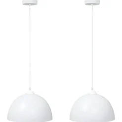 vidaXL Pendellampa 2 st höjdjusterbar E27 vit Ø 30 cm metall