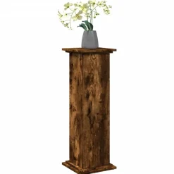 vidaXL Piedestal med förvaring rökfärgad ek 31x30x90cm konstruerat trä
