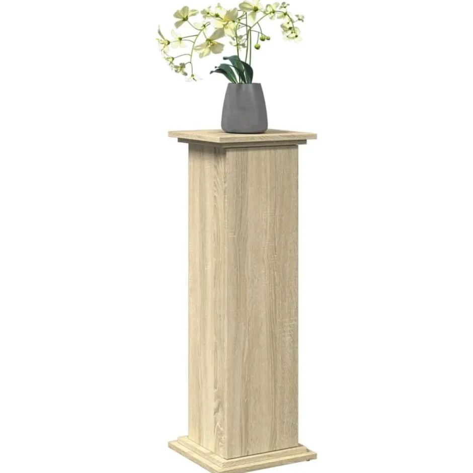 Hot vidaXL Piedestal med förvaring sonoma-ek 31x30x90 cm konstruerat trä Sonoma ek