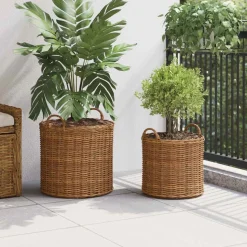 vidaXL Planteringskorg med lagring 2 pcs Brun Lacak rotting