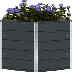 Best vidaXL Planteringskärl 129 x 129 x 75 cm Stål Antracit