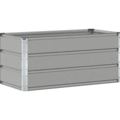 Clearance vidaXL Planteringskärl 100 x 50 x 45 cm Galvaniserat Stål Ljusgrå