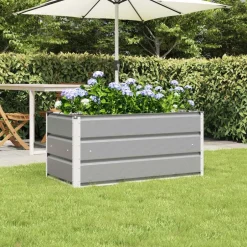 Clearance vidaXL Planteringskärl 100 x 50 x 45 cm Galvaniserat Stål Ljusgrå