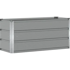 Best vidaXL Planteringskärl 100 x 40 x 45 cm Stål Ljusgrå