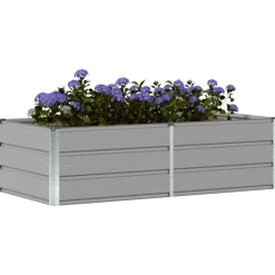 Online vidaXL Planteringskärl 160 x 80 x 45 cm Stål Ljusgrå
