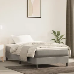 vidaXL Pocketresårmadrass medium ljusgrå 80x200x20 cm sammet