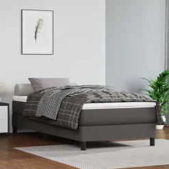 Discount vidaXL Pocketresårmadrass medium 80x200x20 cm konstläder Grå