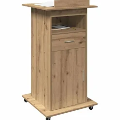 vidaXL Podium med låda 55 x 55 x 107 cm Konstruerat trä artisan ek