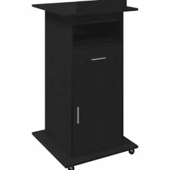 vidaXL Podium med låda Svart Ek 55 x 55 x 107 cm Konstruerat trä