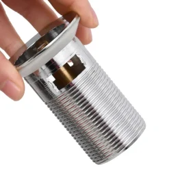 vidaXL Pop-up bottenventil med överflödesfunktion 6,4x6,4x9,1 cm Krom