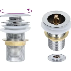 Best vidaXL Pop-up bottenventil utan överflödesfunktion 6,4x6,4x9,1 cm Krom