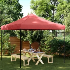 vidaXL Pop-Up hopfällbart partytält 292x292x315 cm vinröd
