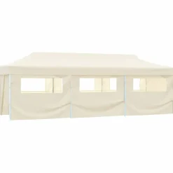 Discount vidaXL Pop-Up hopfällbart partytält med 8 sidoväggar gräddvit 870x291x315 cm Kräm