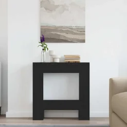 vidaXL Öppen spis infattning 81x18x82 cm konstruerat trä Svart ek
